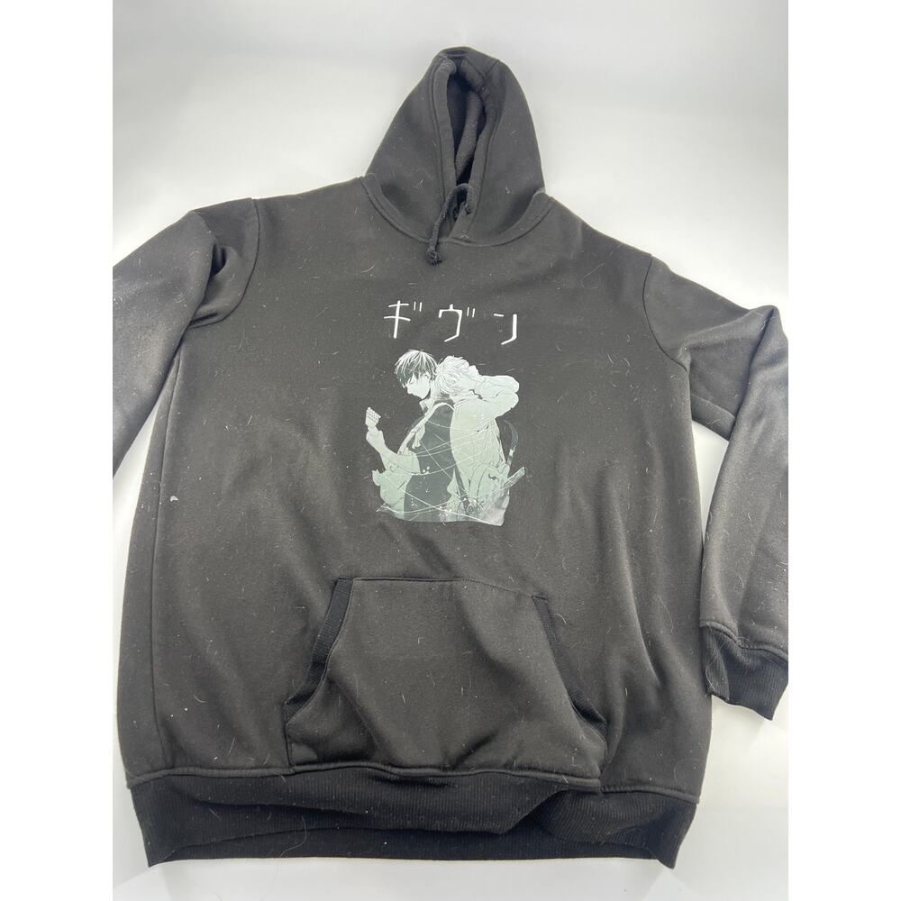 Anima Sweatshirt Hoodie Adult Unisex Large Black Hooded Graphic Lightweight